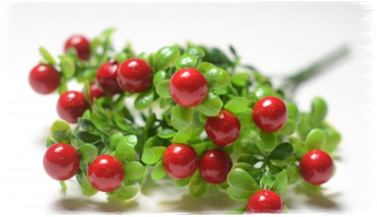 БУКЕТ БРУСНИЧНИК, искусственный 5 веток крупная ягода (34см) красный